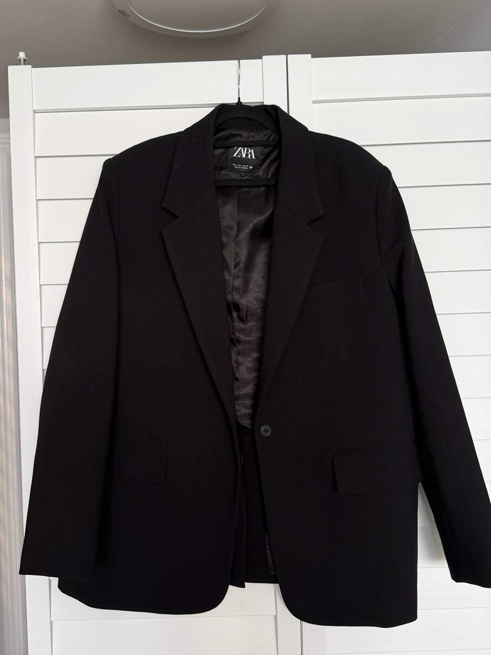 Zara Black Oversized Single-Button Women's Blazer
